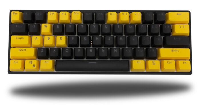 60% herní mechanická klávesnice v barvě Hufflepuff