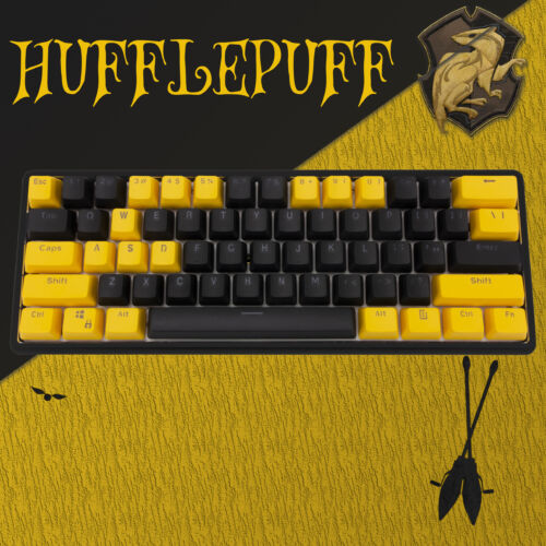 60% herní mechanická klávesnice v barvě Hufflepuff - hliník